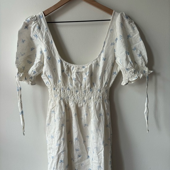 Charlie Holiday Isabella Linen Blend Butterfly print Maxi Dress‎ Sz 6 - Picture 6 of 10